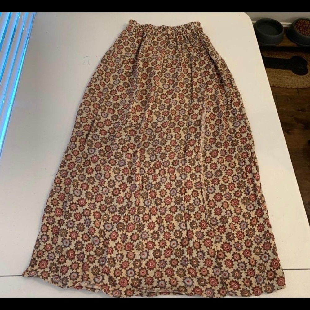 A petite flowered skirt.